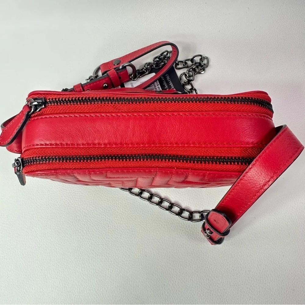NEW Women’s LODIS 1965 Red Signature Quilt Double Top Zip Crossbody Bag - Picture 6 of 14
